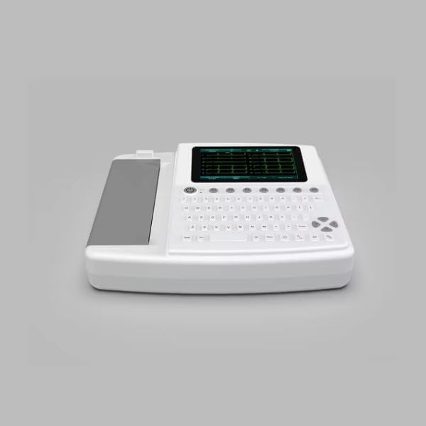 Electrocardiograph ECG1201 | 12 Channel ECG Machine with 7” Color Touch Screen | Auto Measurement & USB Data Transfer | Built-in Battery & Thermal Printer | Hanscure
