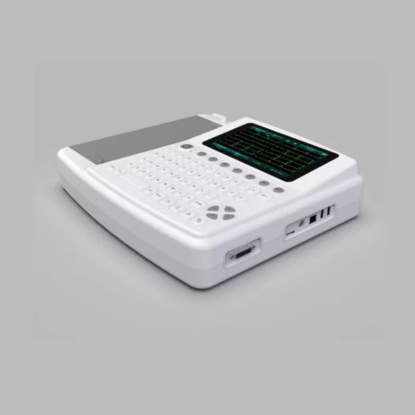 Electrocardiograph ECG1201 | 12 Channel ECG Machine with 7” Color Touch Screen | Auto Measurement & USB Data Transfer | Built-in Battery & Thermal Printer | Hanscure