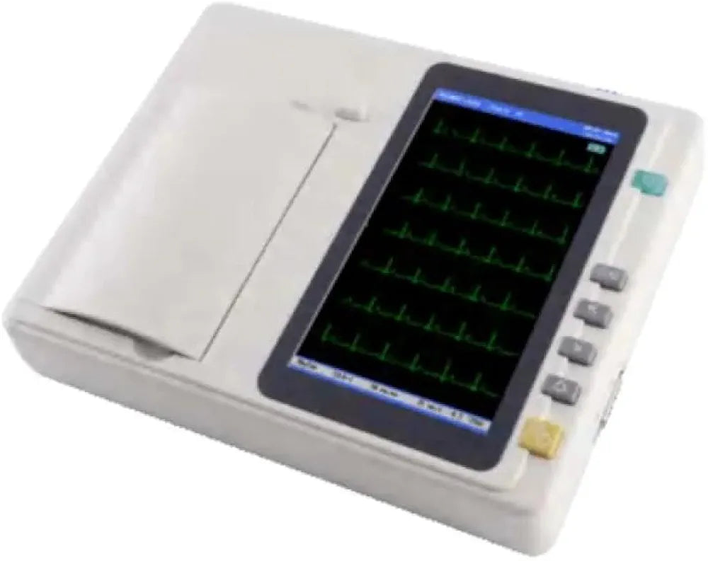 ECG601 6 Channel ECG Machine | 12 Lead Electrocardiograph with Touchscreen & Printer | Automatic Interpretation | Portable ECG for Clinics & Hospitals | Hanscure