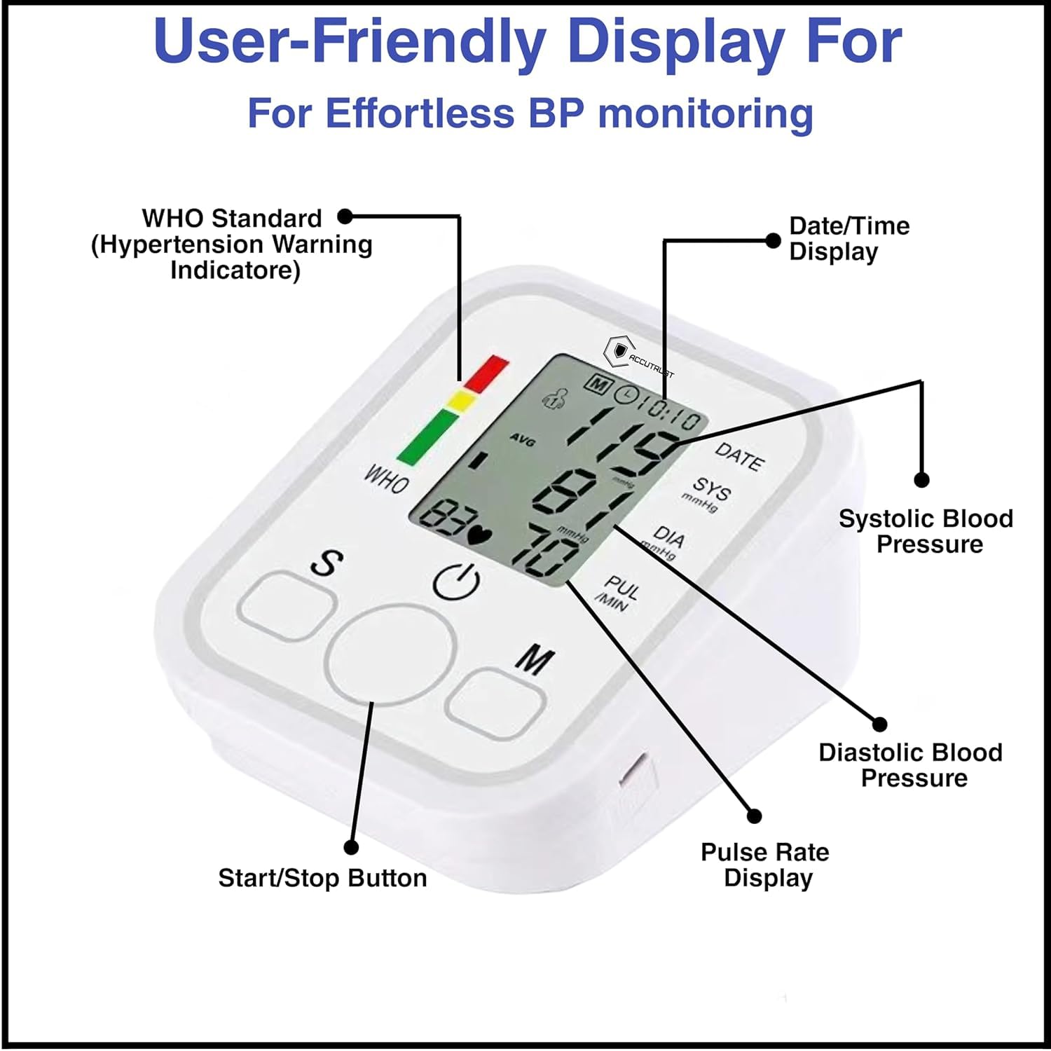 Digital Fully Automatic Upper Arm Blood Pressure Checking Monitor with Talking Function Intellisense Technology Cuff Kit for Home Best Accurate Measurement