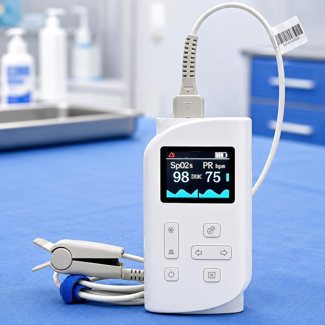 Handheld Pulse Oximeter | Professional SPO2 & Pulse Rate Monitor with TFT LCD Display | Rechargeable Finger Oximeter | Ideal for Hospital, Clinic & Home Health Use (Adult)