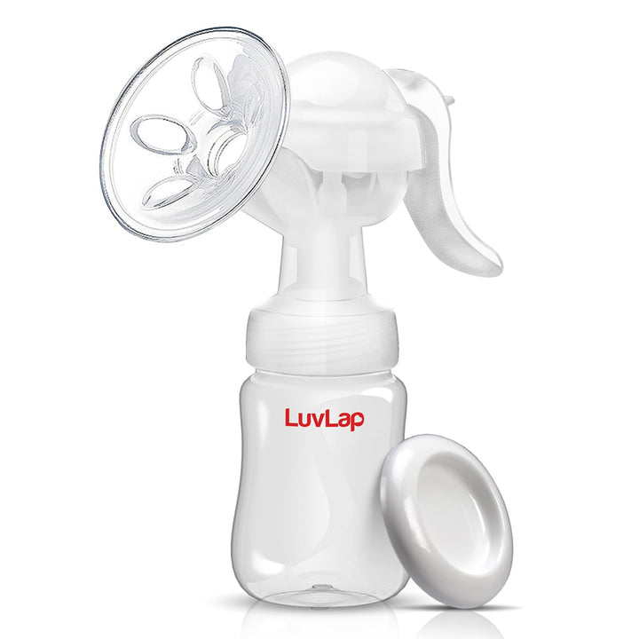 Manual Breast Pump, 3 Level Suction Adjustment, Easy Massage Cushion & Ergonomic Handle for Easy & Painless Breast Milk Expression, 2pcs Breast Pads free, Soft & Gentle, BPA Free
