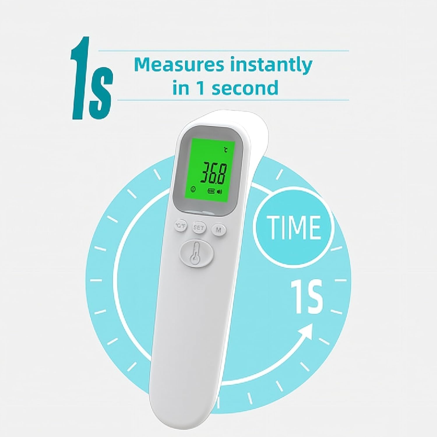 No-Touch Forehead Thermometer for Adults, Infrared Digital Thermometer for Kids, Touchless Baby Thermometer, Accurate Reading with LCD Display for Home Use Family Healthcare