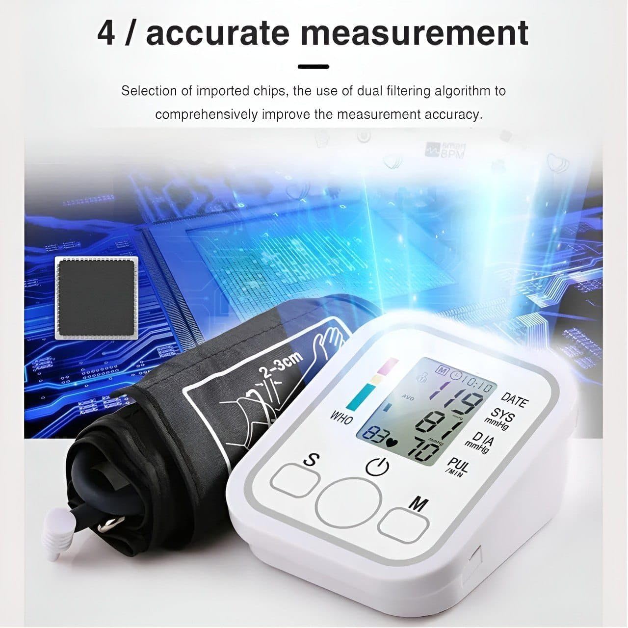 Digital Fully Automatic Upper Arm Blood Pressure Checking Monitor with Talking Function Intellisense Technology Cuff Kit for Home Best Accurate Measurement