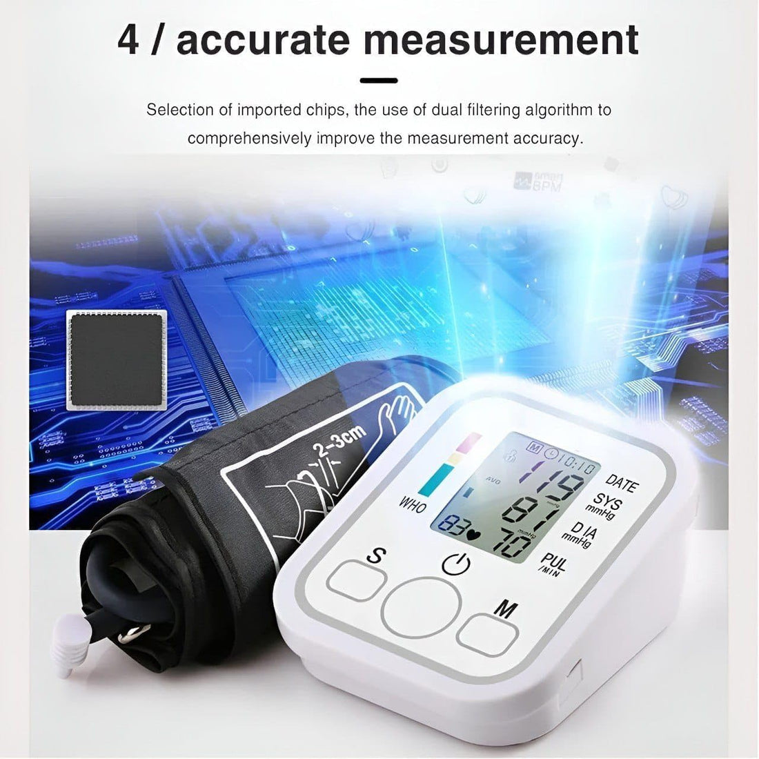 Digital Fully Automatic Upper Arm Blood Pressure Checking Monitor with Talking Function Intellisense Technology Cuff Kit for Home Best Accurate Measurement