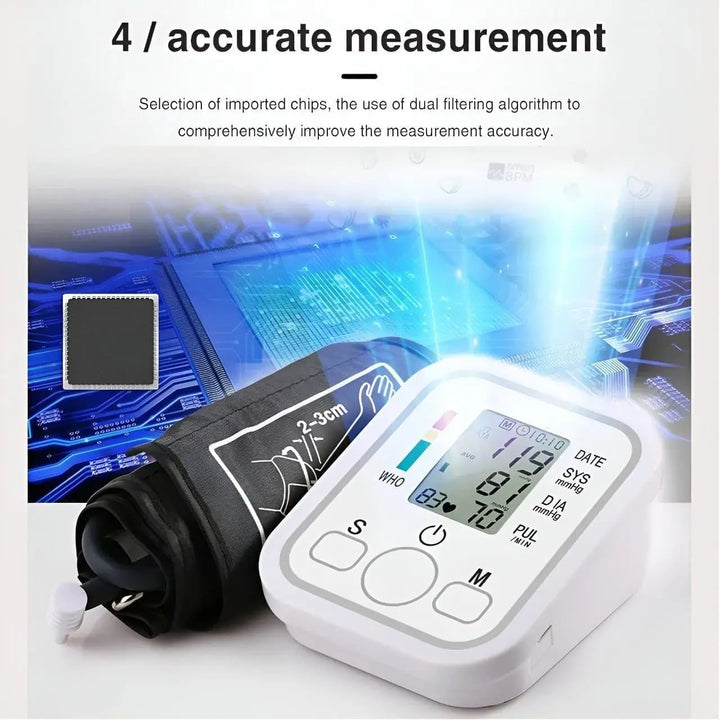 Digital Fully Automatic Upper Arm Blood Pressure Checking Monitor with Talking Function Intellisense Technology Cuff Kit for Home Best Accurate Measurement | Hanscure