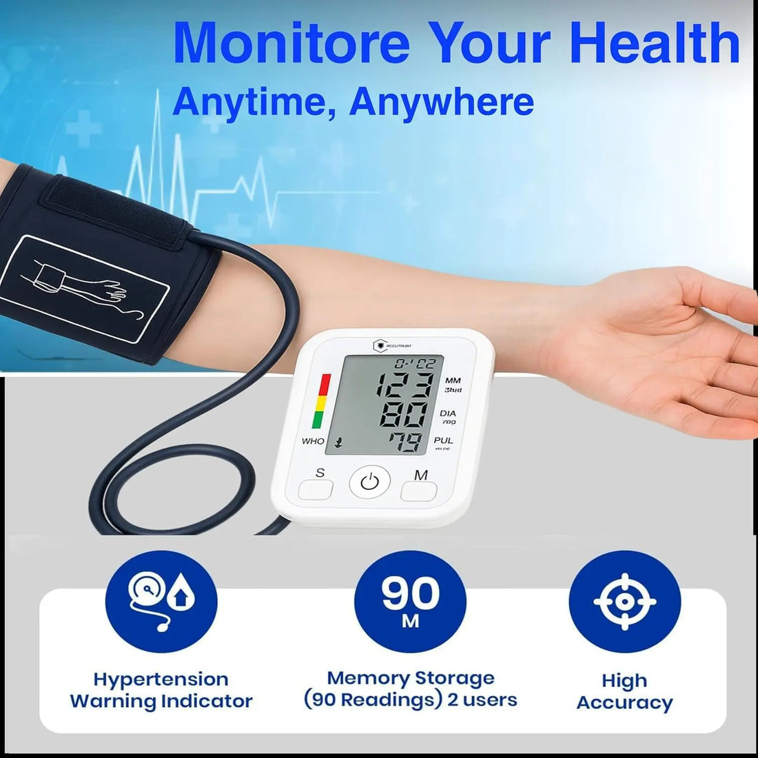 Digital Fully Automatic Upper Arm Blood Pressure Checking Monitor with Talking Function Intellisense Technology Cuff Kit for Home Best Accurate Measurement