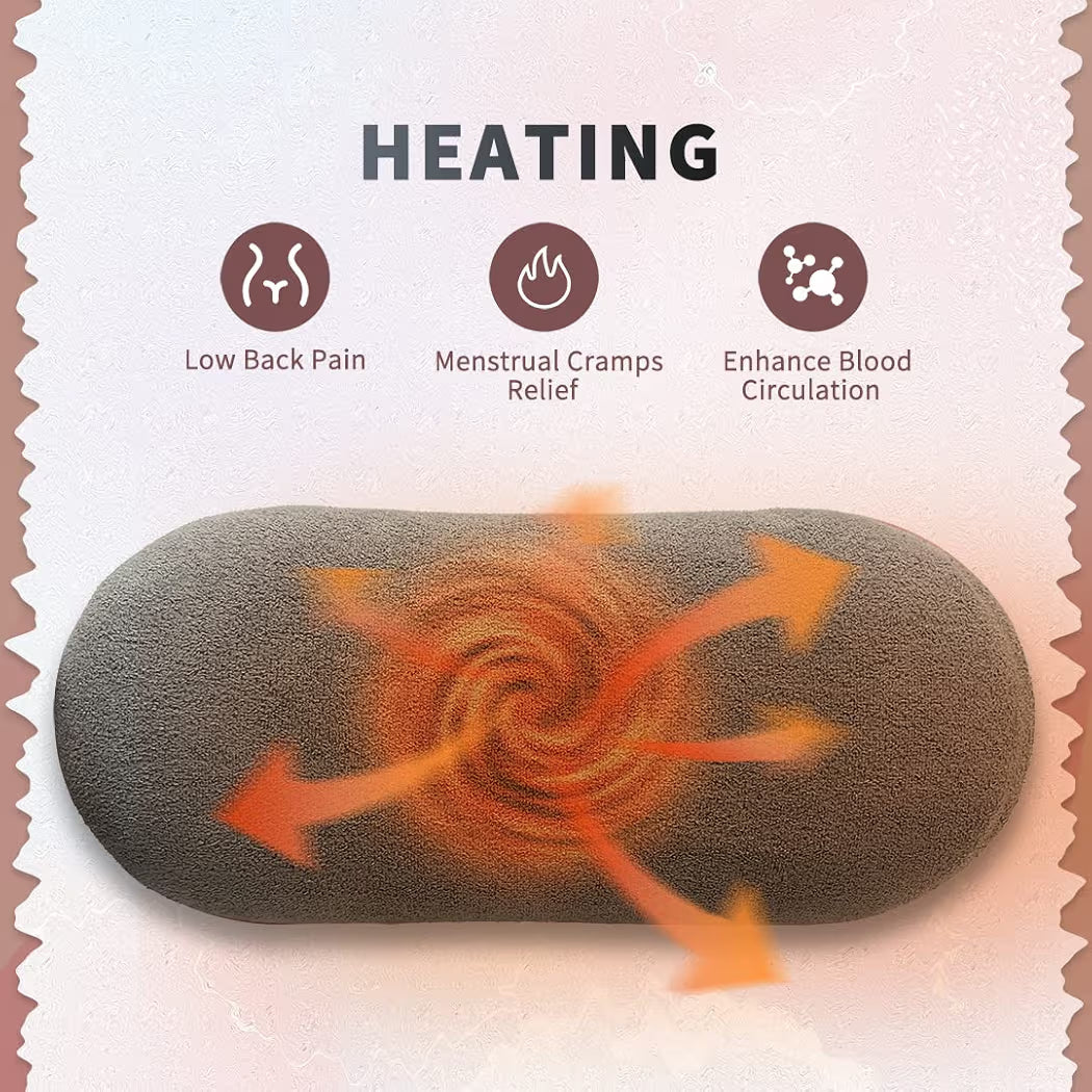 Portable Cordless Heating Pad for Menstrual Cramps Relief, for Stomach, 3-Speed Temperature Adjustment and 4-Speed Massage Modes, Back and Belly Heating Pad for Women Pink Color