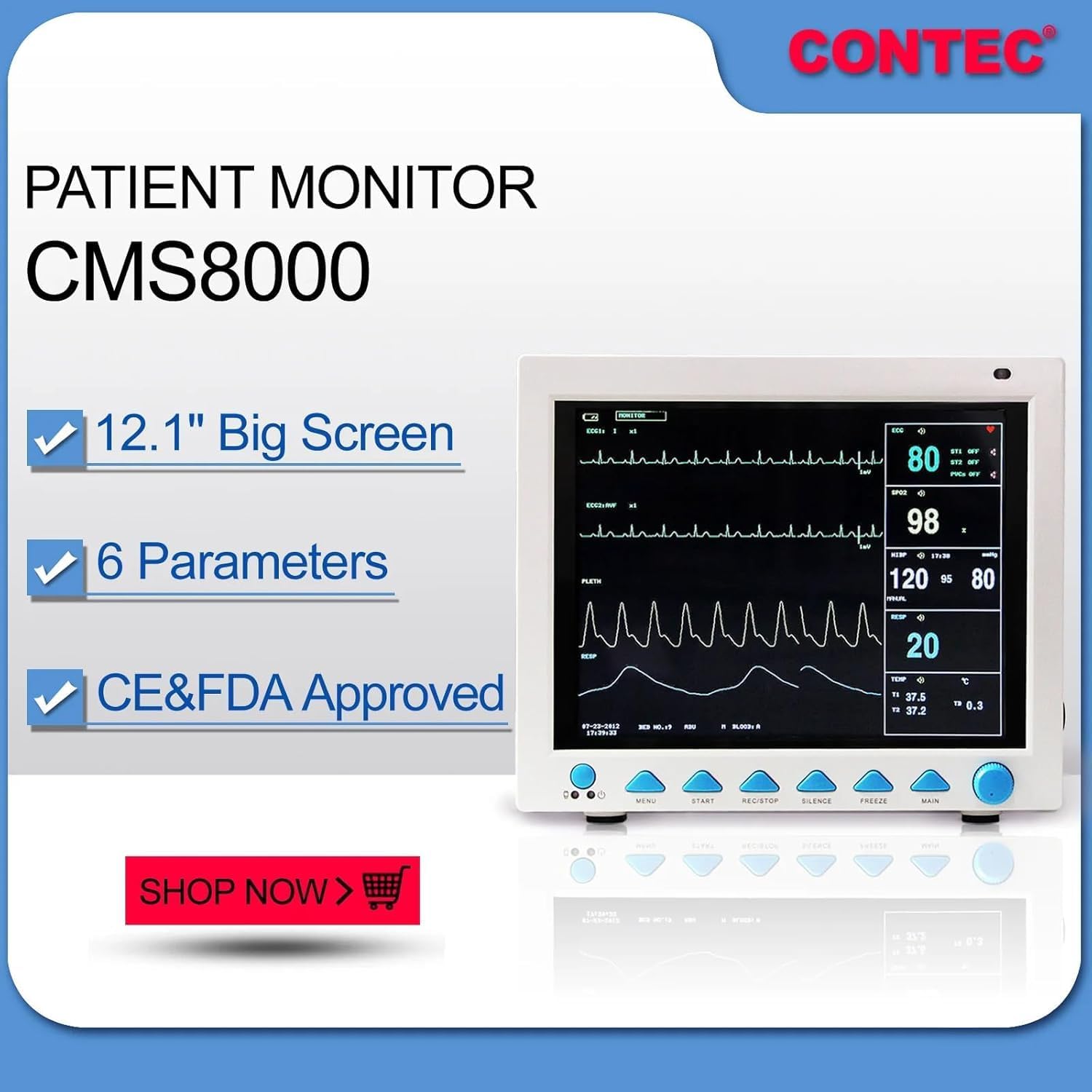 Contec CMS 8000 Multipara Parameter Patient Monitor | Hanscure