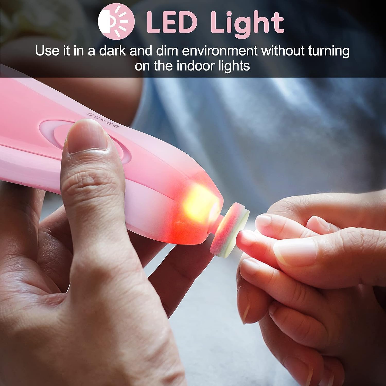 Electric Nail Trimmer For Baby, Baby Nail Trimmer, Baby Nail Cutter, Nail Trimmer For New Born Baby, Kids Nail Cutter With Light (Multi Colour), 1 Set