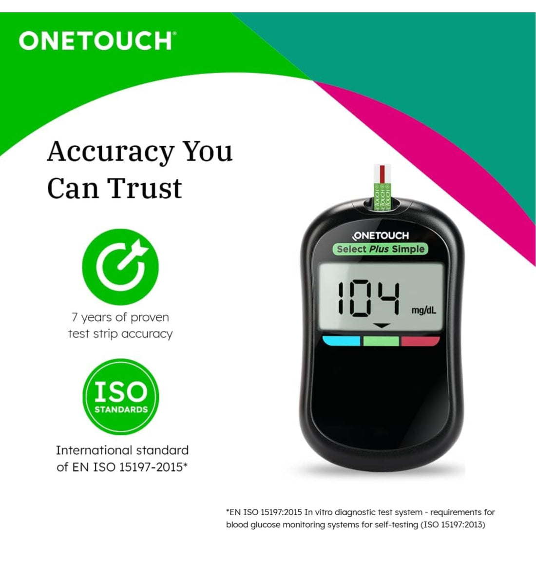 OneTouch Select Plus Simple glucometer machine with 10+50 Test Strips | Simple & accurate testing of Blood sugar levels at home, Global Iconic Brand | Includes 10 Sterile Lancets + 1 Lancing device